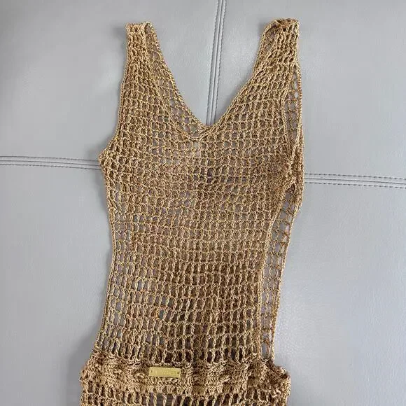 Lisa Maree Women's XS Make it KNown Ner Dress in Gold Metallic - Picture 7 of 8